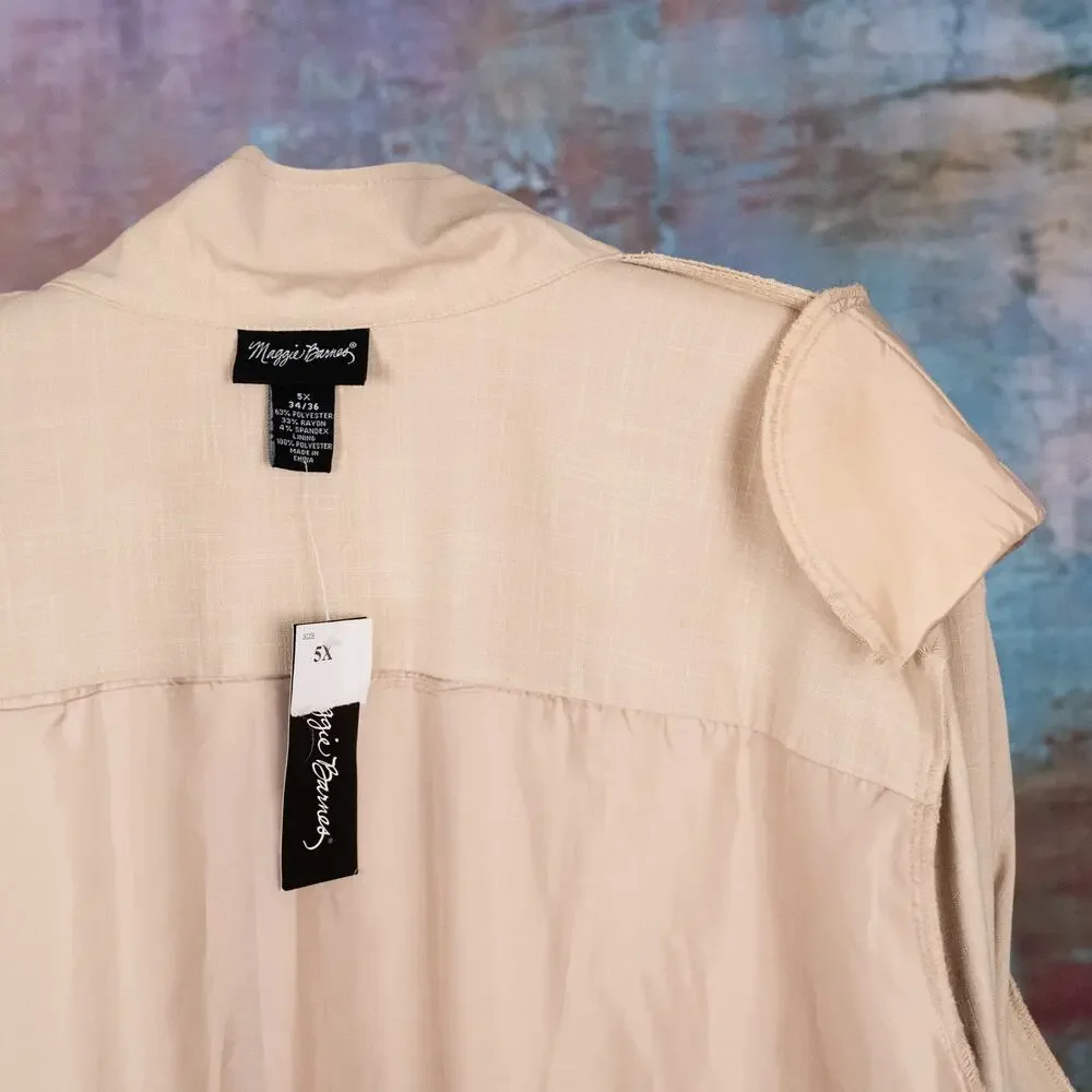 Maggie Barnes Women's Blazer SZ 5X 34-36 Beige Career Capsule Minimalist Classic